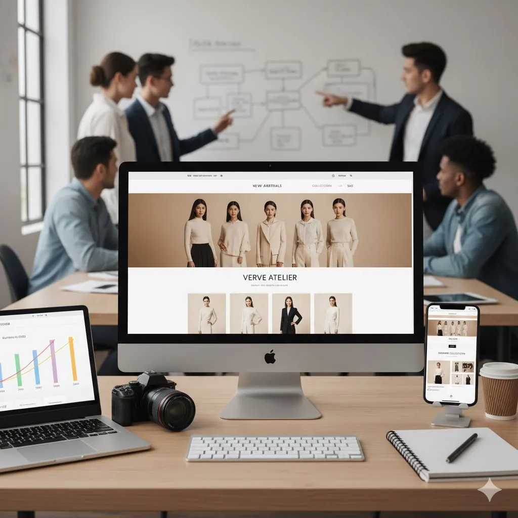 Projeto de E-commerce de Moda Tela de E-commerce de moda com design moderno e responsivo.